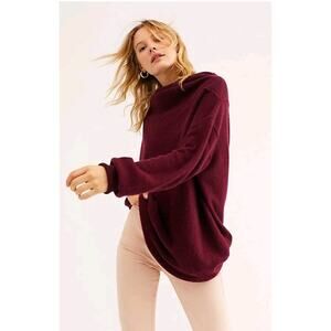 Free People Soft Gaze 100% Cashmere Cowl-Neck Sweater Tunic Dress, Size L